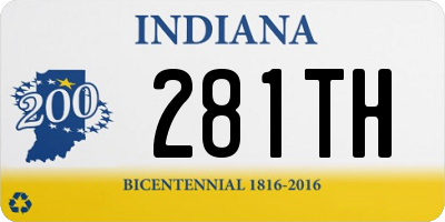 IN license plate 281TH