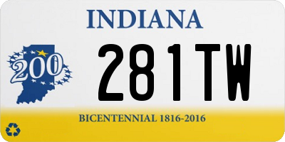 IN license plate 281TW