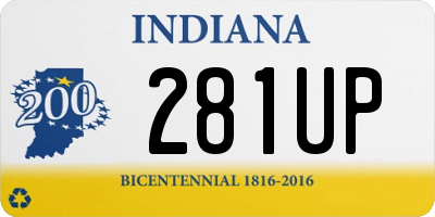 IN license plate 281UP