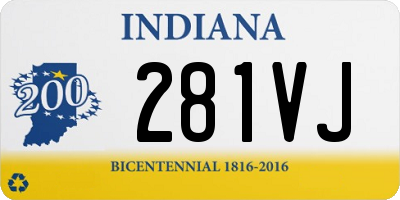 IN license plate 281VJ