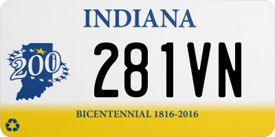 IN license plate 281VN