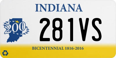 IN license plate 281VS