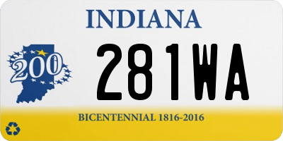 IN license plate 281WA