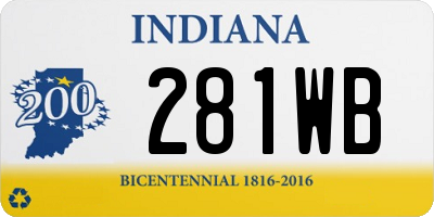 IN license plate 281WB