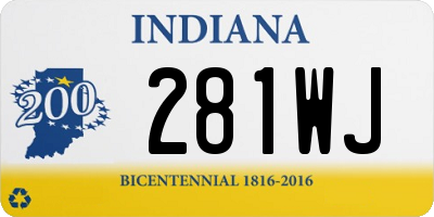 IN license plate 281WJ