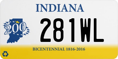 IN license plate 281WL