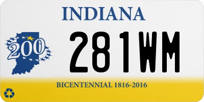 IN license plate 281WM