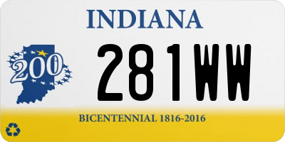 IN license plate 281WW