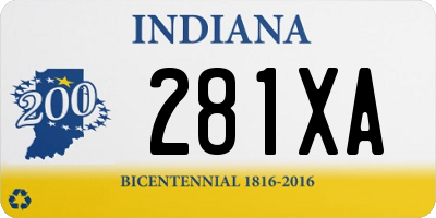 IN license plate 281XA