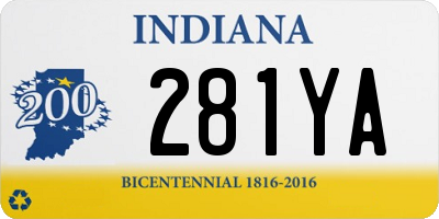 IN license plate 281YA