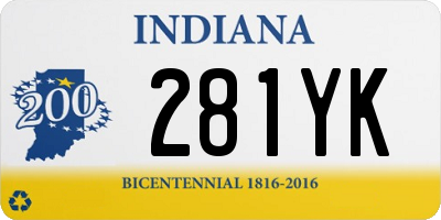 IN license plate 281YK