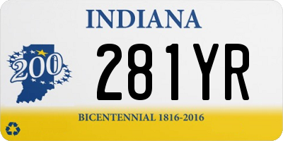 IN license plate 281YR