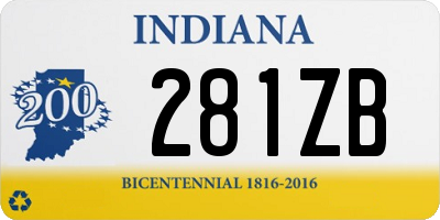 IN license plate 281ZB