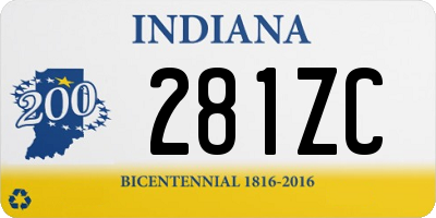 IN license plate 281ZC