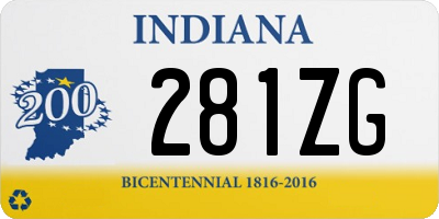 IN license plate 281ZG