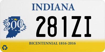 IN license plate 281ZI