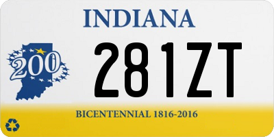 IN license plate 281ZT