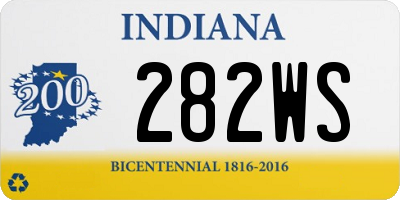 IN license plate 282WS