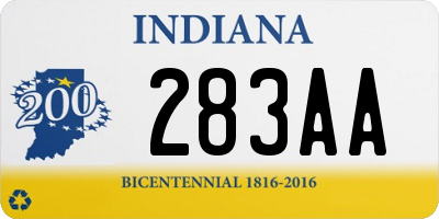 IN license plate 283AA