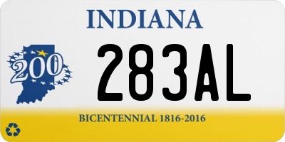 IN license plate 283AL