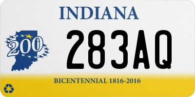 IN license plate 283AQ