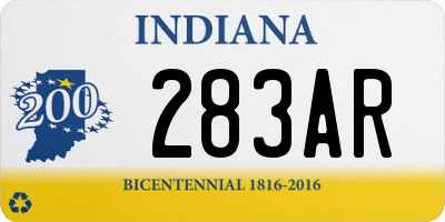 IN license plate 283AR