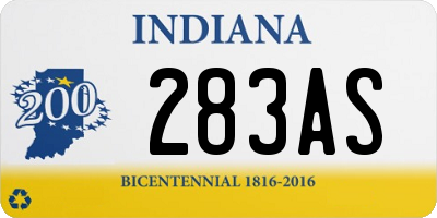 IN license plate 283AS