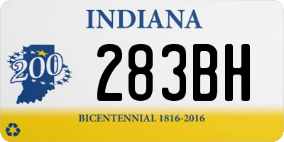 IN license plate 283BH