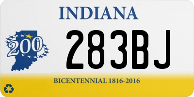 IN license plate 283BJ