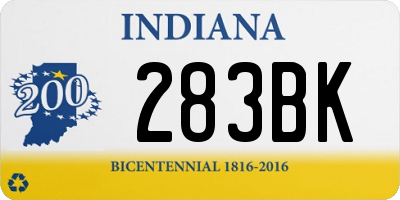 IN license plate 283BK