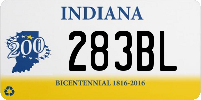 IN license plate 283BL