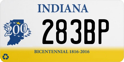 IN license plate 283BP