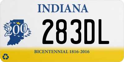 IN license plate 283DL