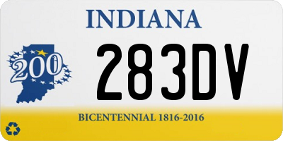 IN license plate 283DV