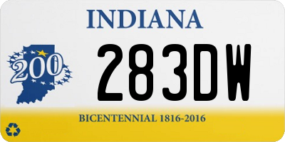 IN license plate 283DW