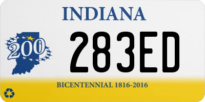 IN license plate 283ED