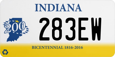 IN license plate 283EW