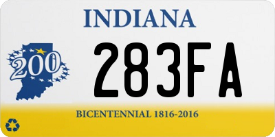 IN license plate 283FA