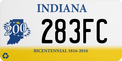 IN license plate 283FC