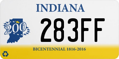 IN license plate 283FF