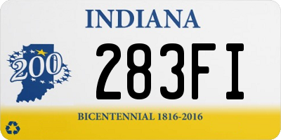 IN license plate 283FI