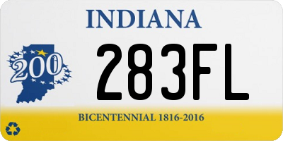 IN license plate 283FL