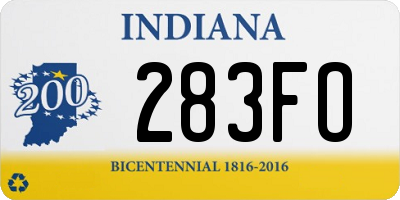 IN license plate 283FO