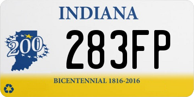 IN license plate 283FP