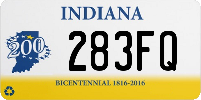 IN license plate 283FQ