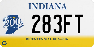 IN license plate 283FT