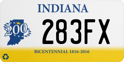 IN license plate 283FX