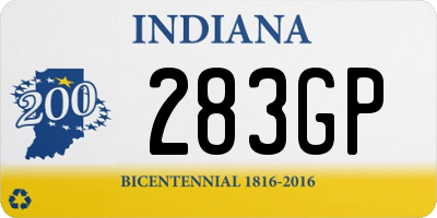 IN license plate 283GP