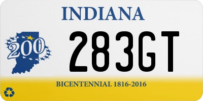 IN license plate 283GT