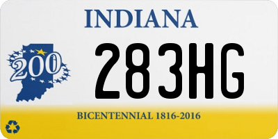 IN license plate 283HG